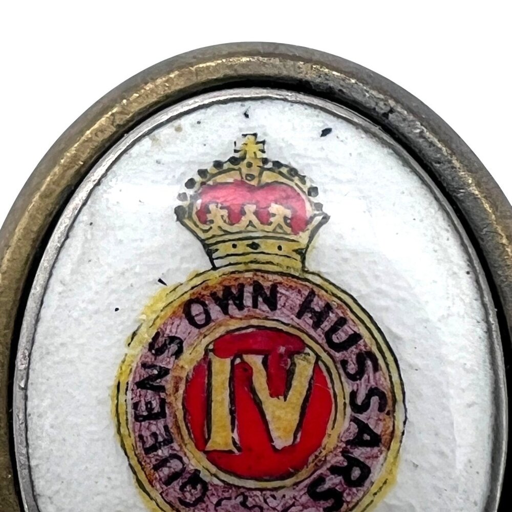 Queens Own Hussars IV Enamel & Brass Tie Clip Pin Badge Canterbury Mente Et Manu - Picture 10 of 11